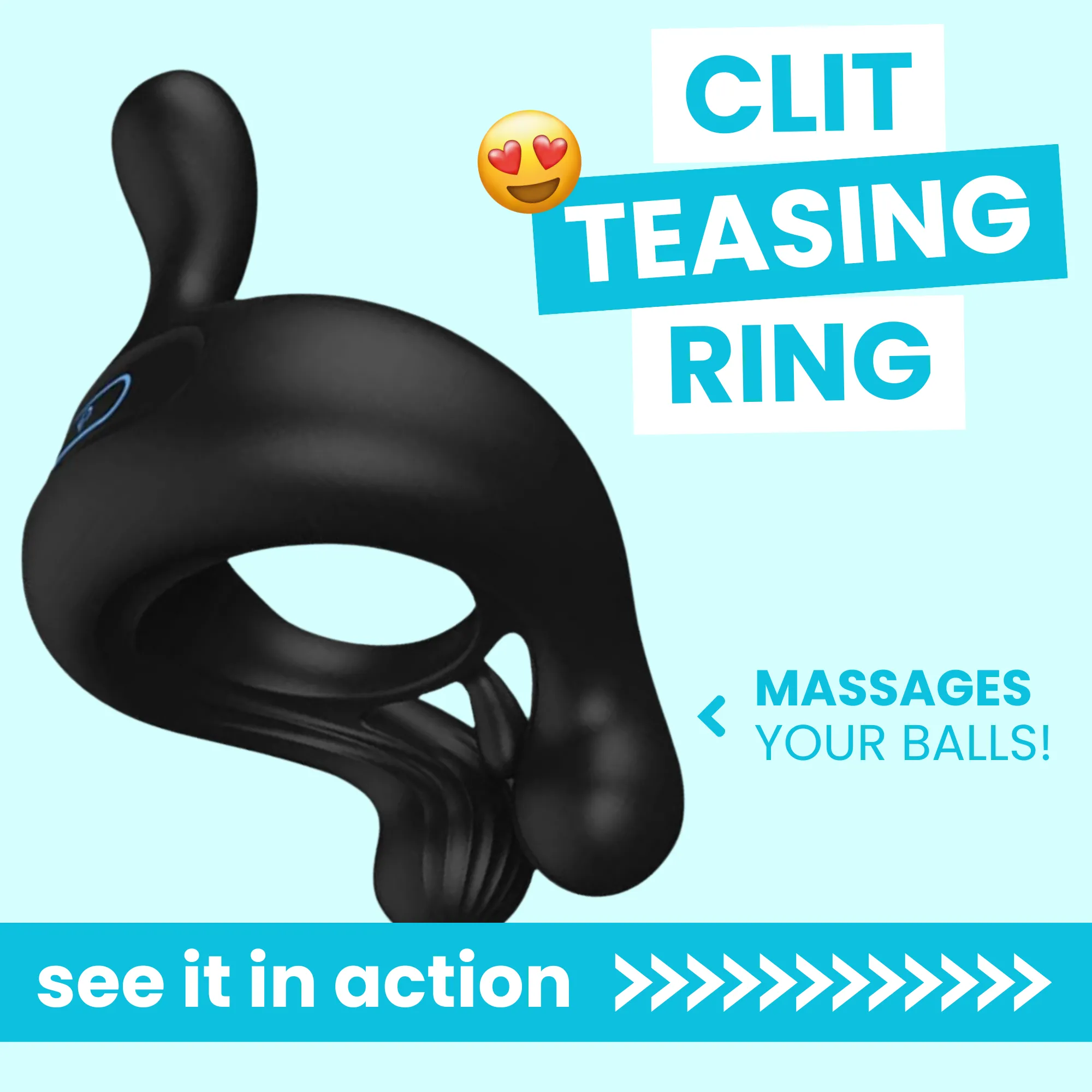 Amante Clit Teasing & Ball Massaging Double Head Cock Ring