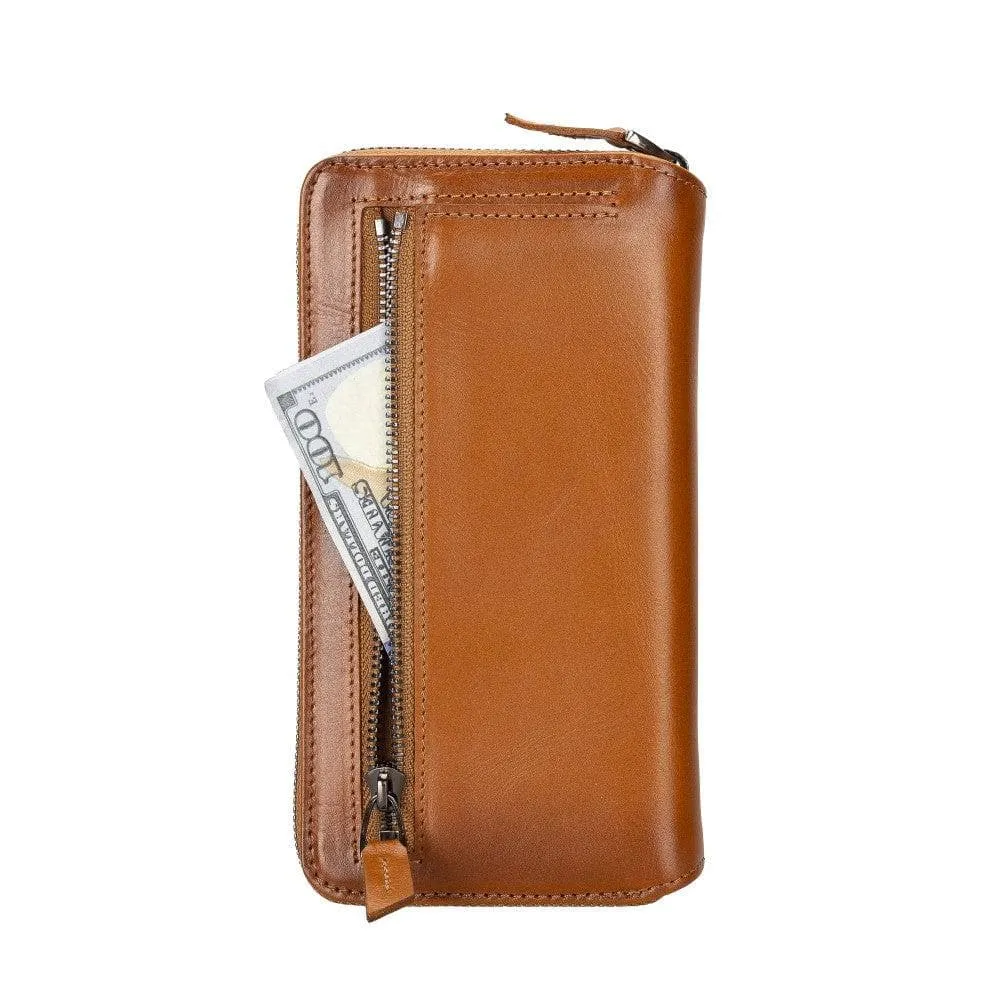 Apple iPhone 14 Series Detachable and Zipper Leather Wallet Case - PMW