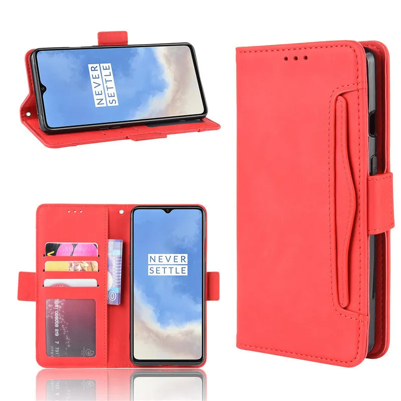 Black Flip Card Slot Wallet Shockproof Phone Case for OnePlus 7T