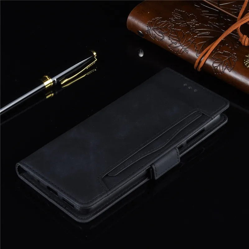 Black Flip Card Slot Wallet Shockproof Phone Case for OnePlus 7T