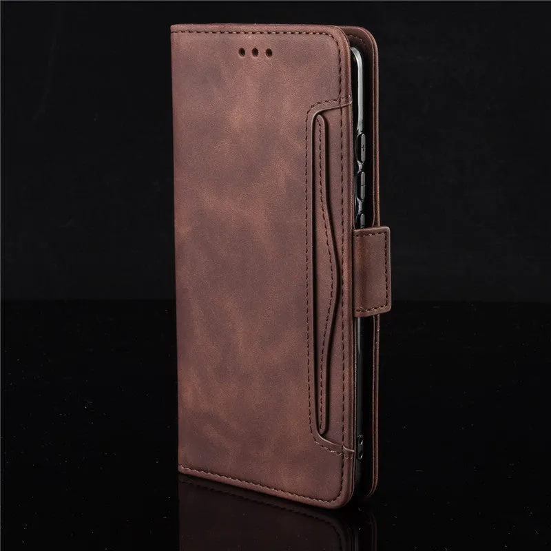 Black Flip Card Slot Wallet Shockproof Phone Case for OnePlus 7T