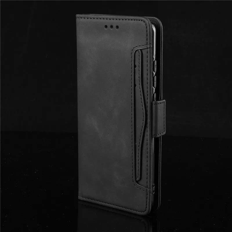 Black Flip Card Slot Wallet Shockproof Phone Case for OnePlus 7T