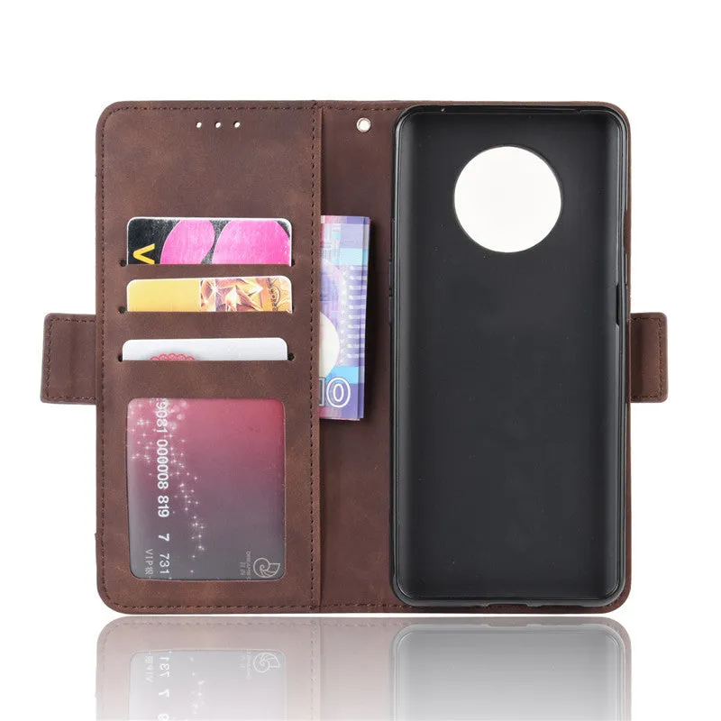 Black Flip Card Slot Wallet Shockproof Phone Case for OnePlus 7T