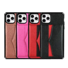 Black iPhone 12/12 Pro Shockproof phone case for card slot wallet