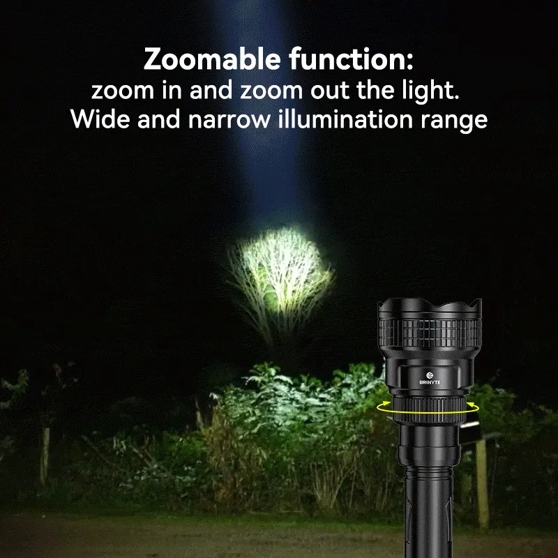 Brinyte T18 Zoomable Rechargeable W/R/G Hunting Light Kit with Wireless Remote Switch