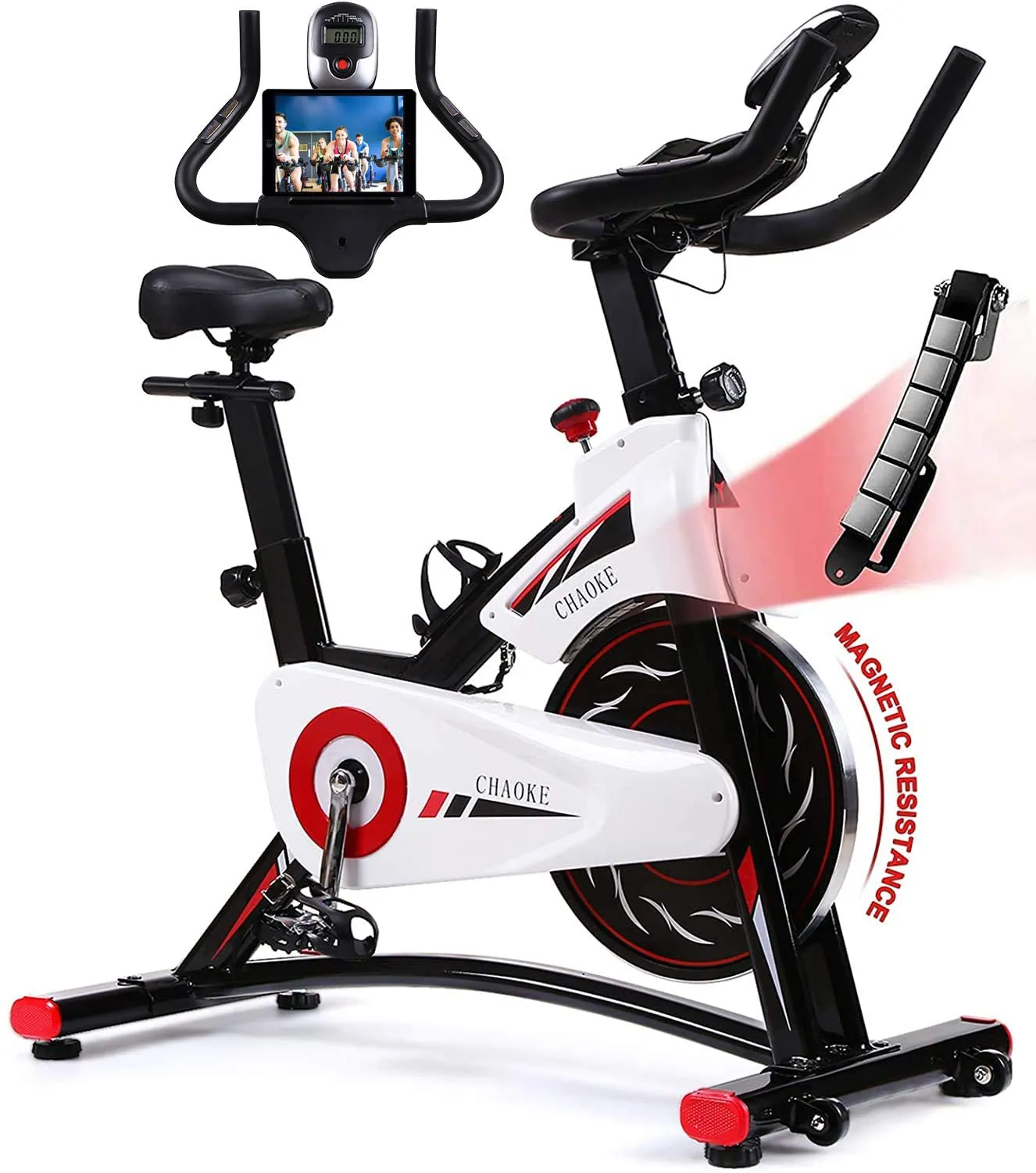 CHAOKE Indoor Cycling Bike – Stationary Exercise Bike with Magnetic Resistance, Quiet Operation, Heavy Flywheel, Comfortable Seat, and Digital Monitor for Home Cardio Workout (New Version).