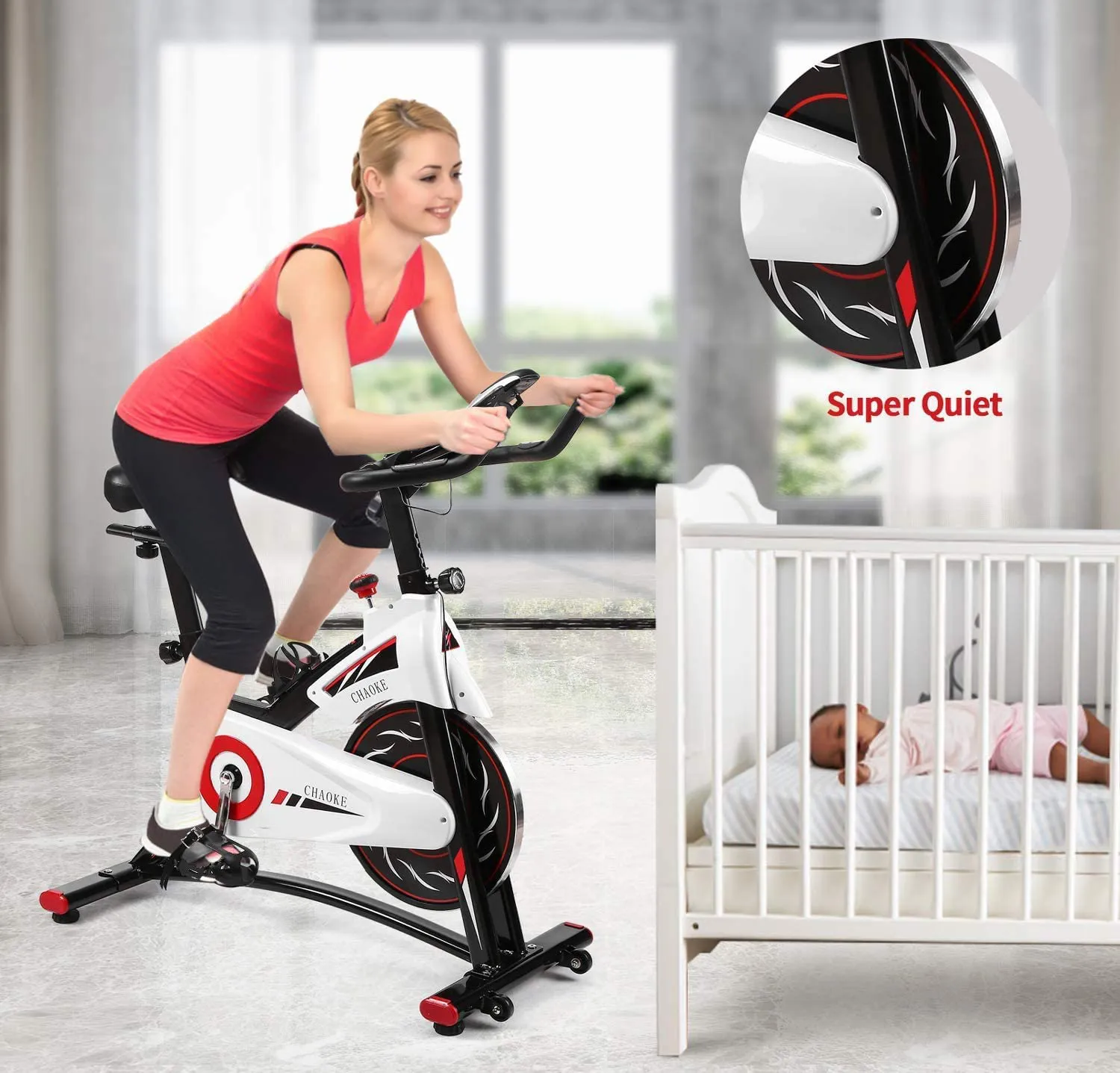 CHAOKE Indoor Cycling Bike – Stationary Exercise Bike with Magnetic Resistance, Quiet Operation, Heavy Flywheel, Comfortable Seat, and Digital Monitor for Home Cardio Workout (New Version).