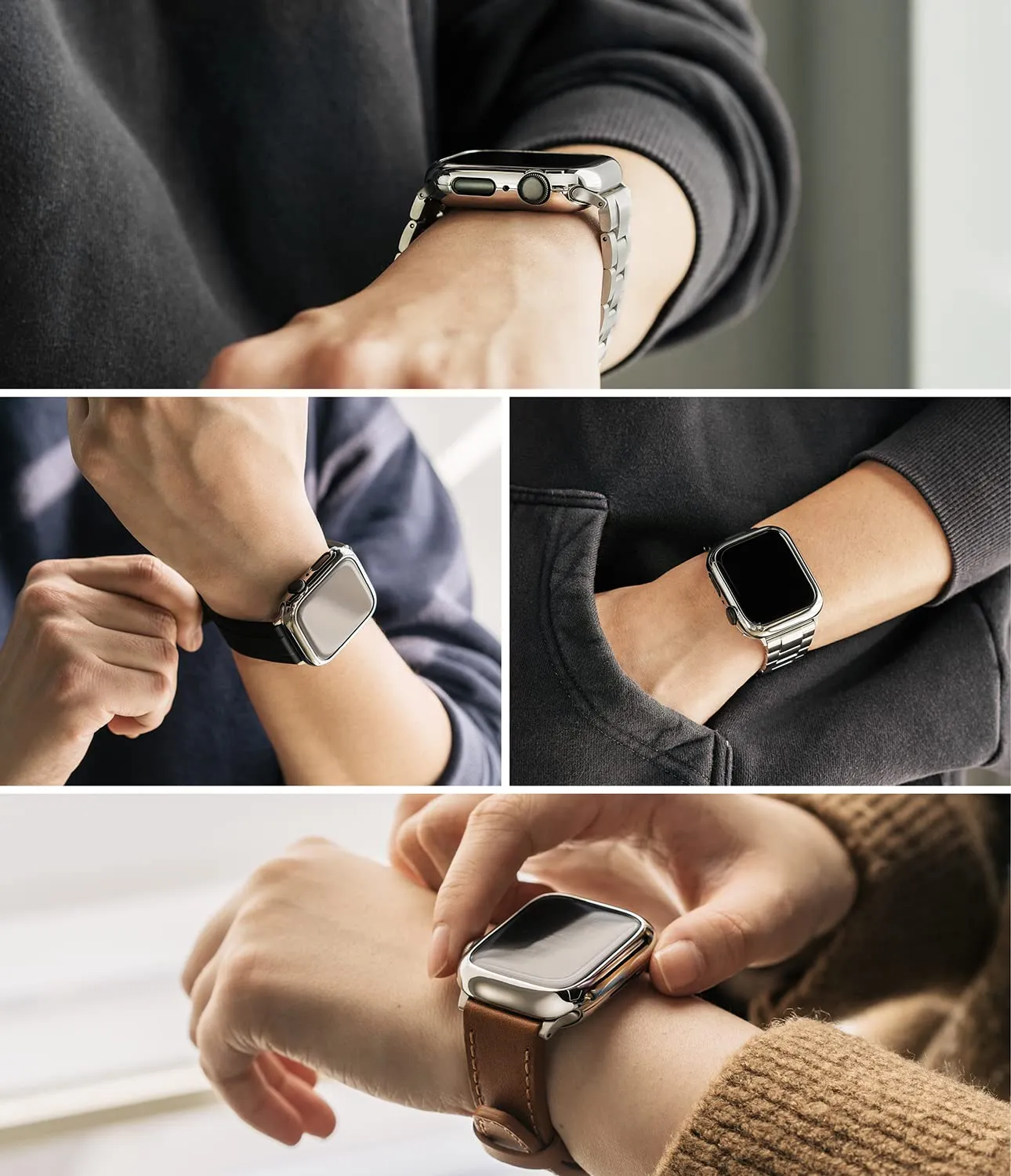 Frame Styling Compatible with Apple Watch 7 41mm - Silver (41-70)