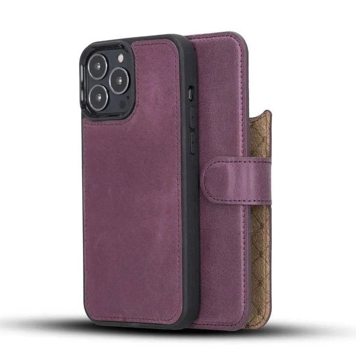 Gary Detachable Leather Wallet Case For Apple IPhone 13 Series (Set of 2)