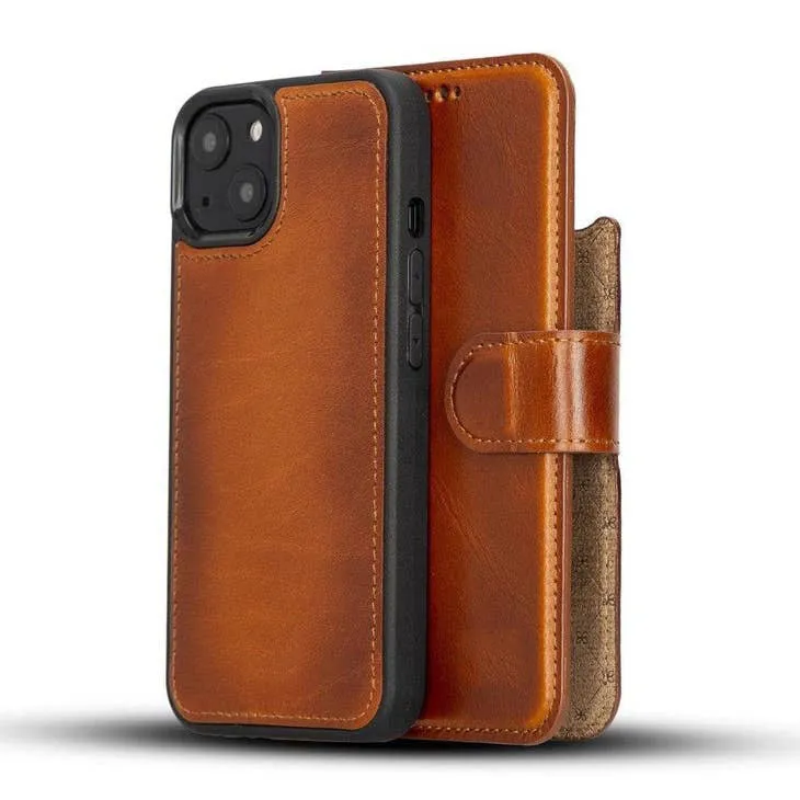 Gary Detachable Leather Wallet Case For Apple IPhone 13 Series (Set of 2)