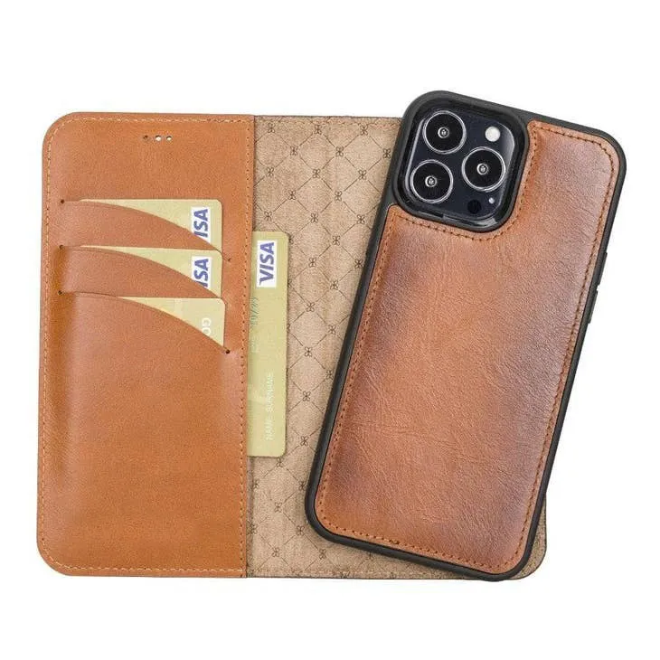 Gary Detachable Leather Wallet Case For Apple IPhone 13 Series (Set of 2)