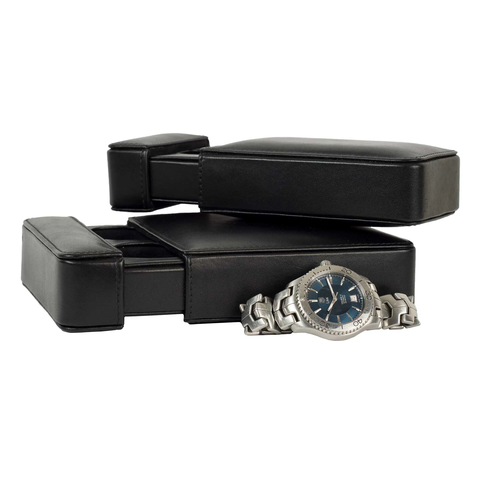 Italian Leather Travel Watch Box | Double