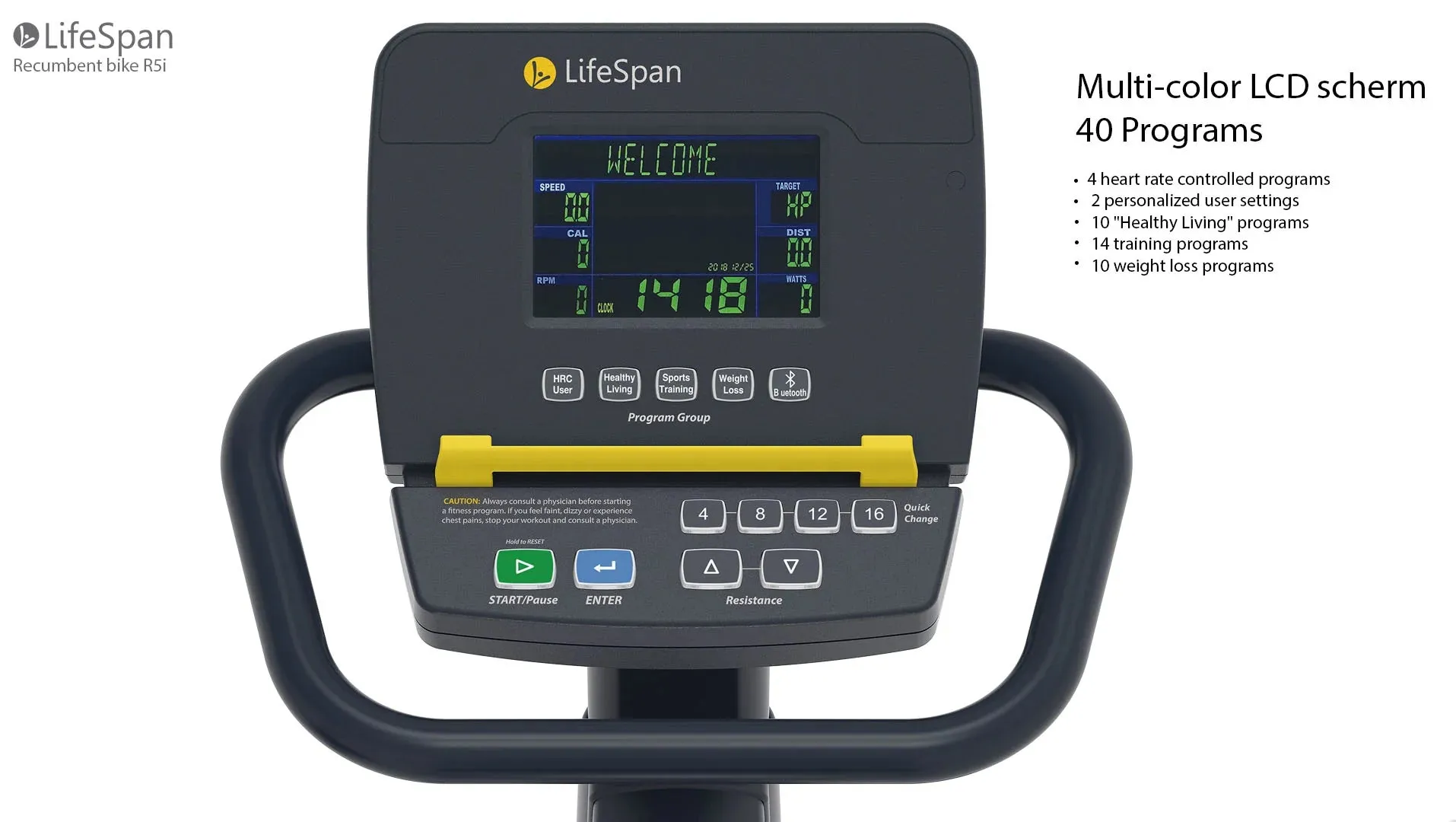 LifeSpan Fitness Light-Commercial Recumbent Bike R5i Self-Generating