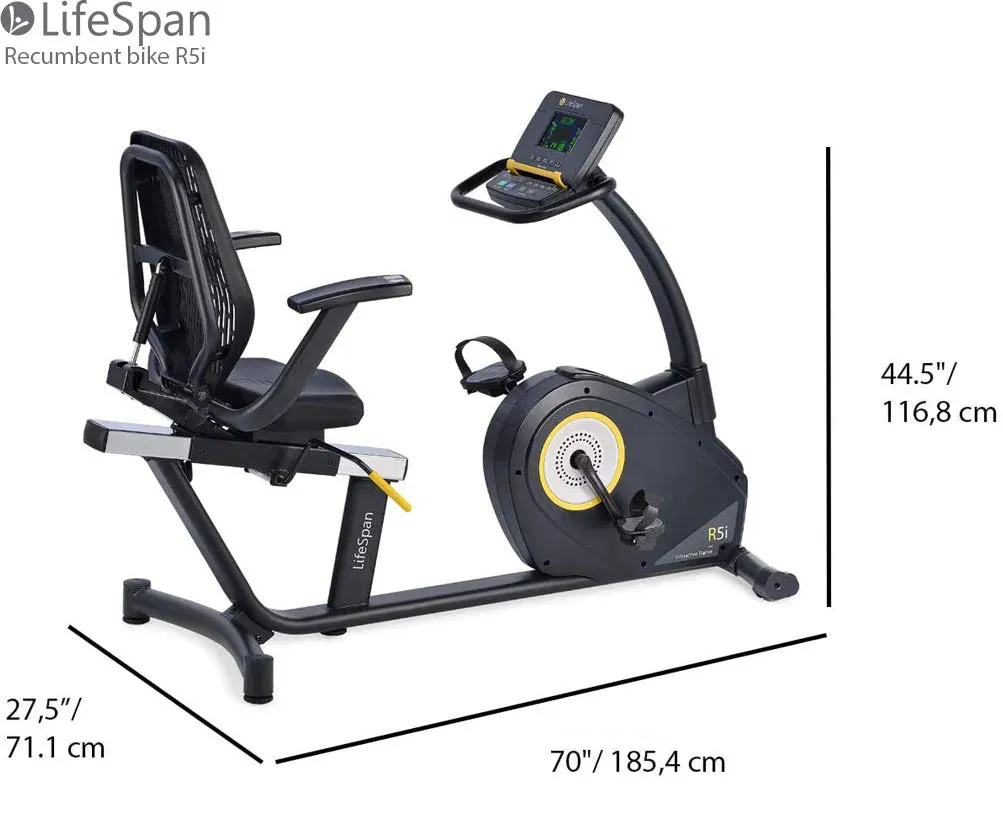 LifeSpan Fitness Light-Commercial Recumbent Bike R5i Self-Generating