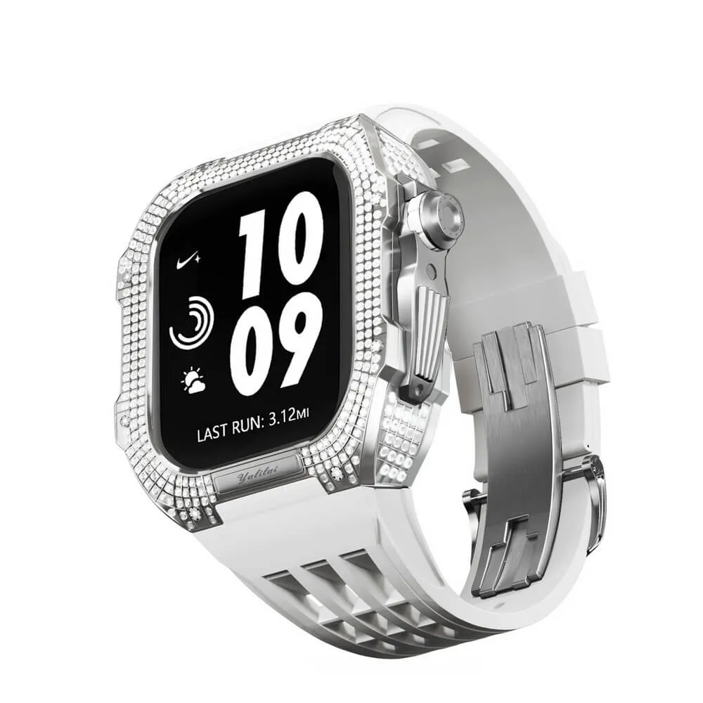 Luxury Diamond Apple Watch Case Titanium 44mm/45mm iWatch Suitable