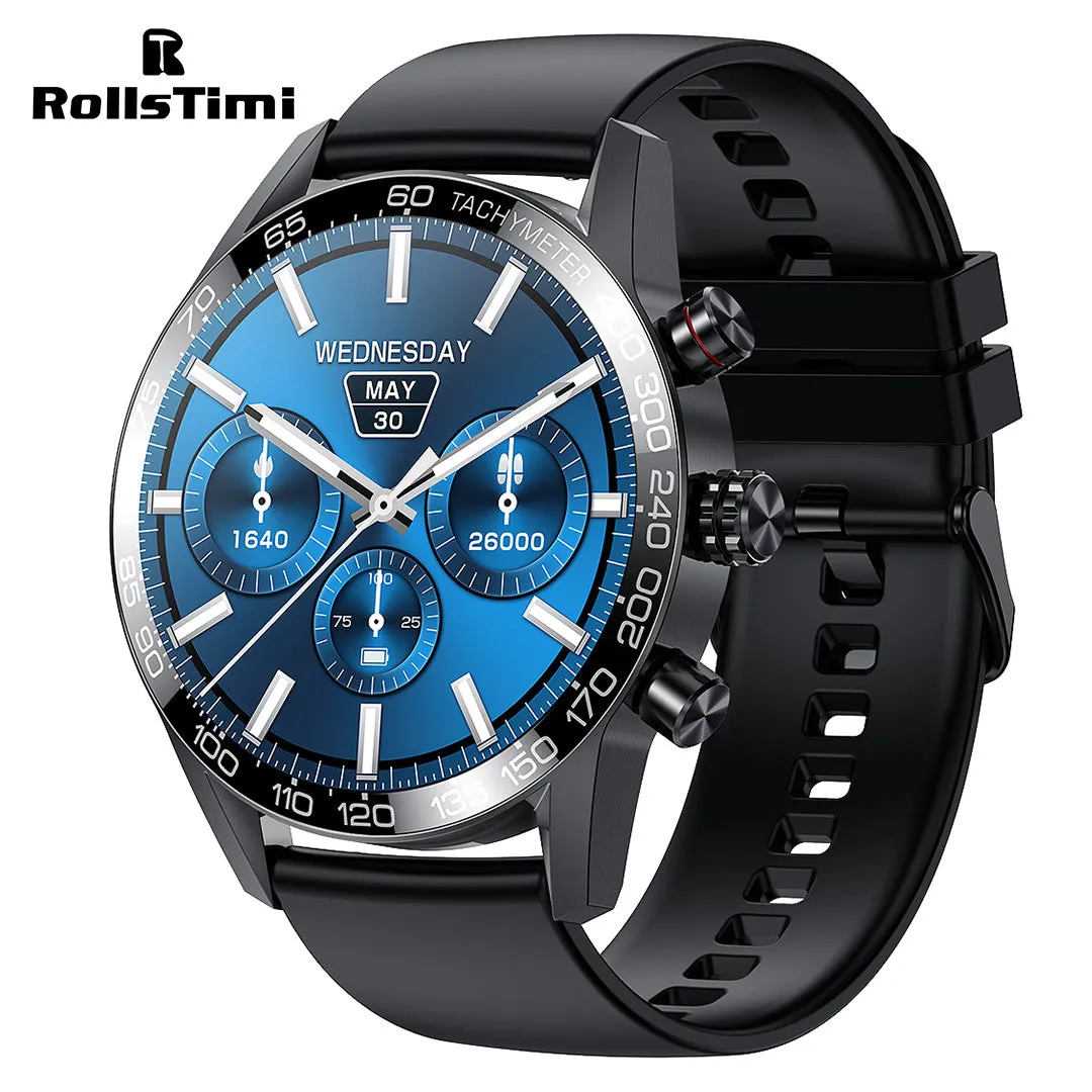 RollsTimi RT9MPro Luxury Men's Smart Watches Business Sports Waterproof Smartwatch for Women Fitness Tracker, Bluetooth Call, Heart Rate Blood Pressure Monitoring