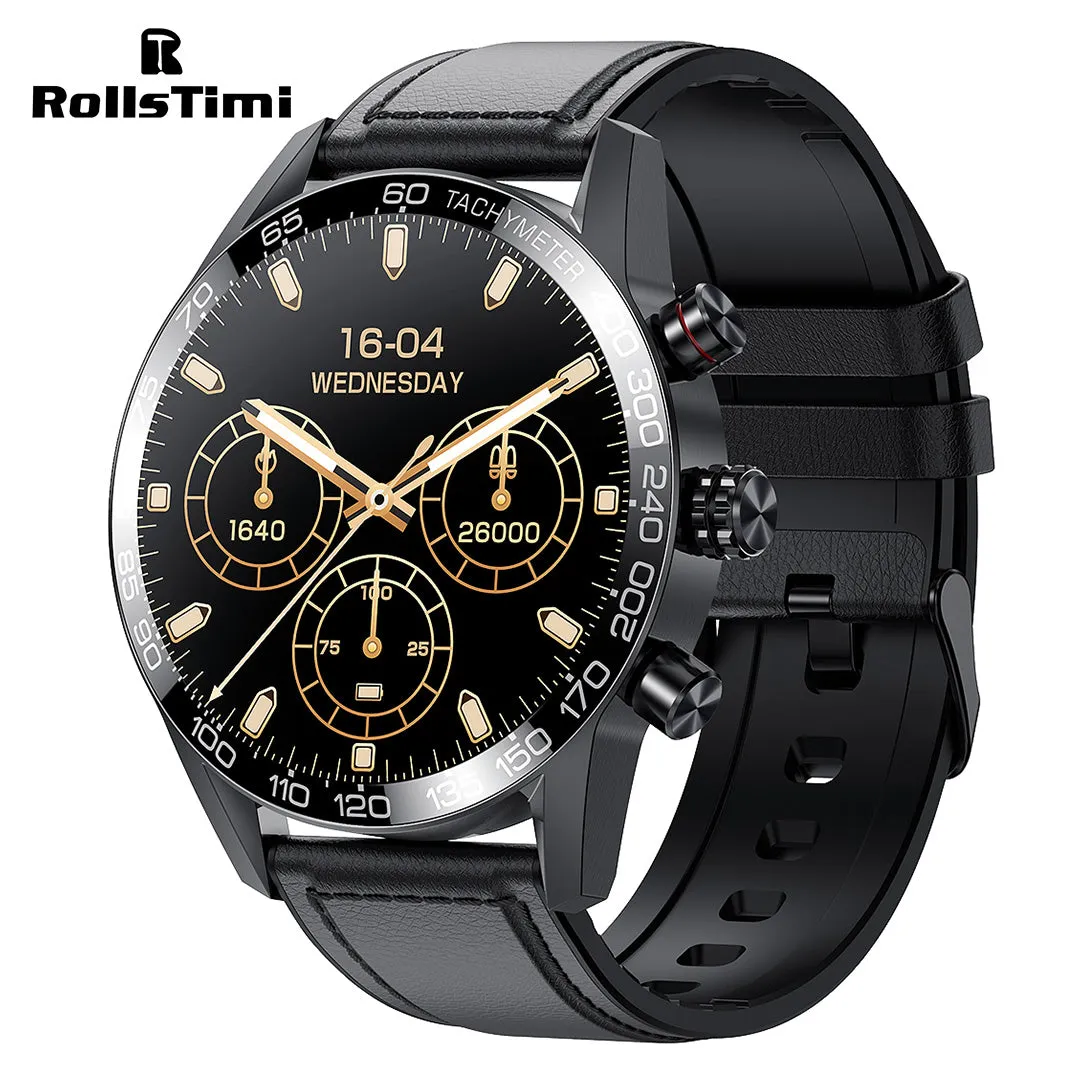 RollsTimi RT9MPro Luxury Men's Smart Watches Business Sports Waterproof Smartwatch for Women Fitness Tracker, Bluetooth Call, Heart Rate Blood Pressure Monitoring