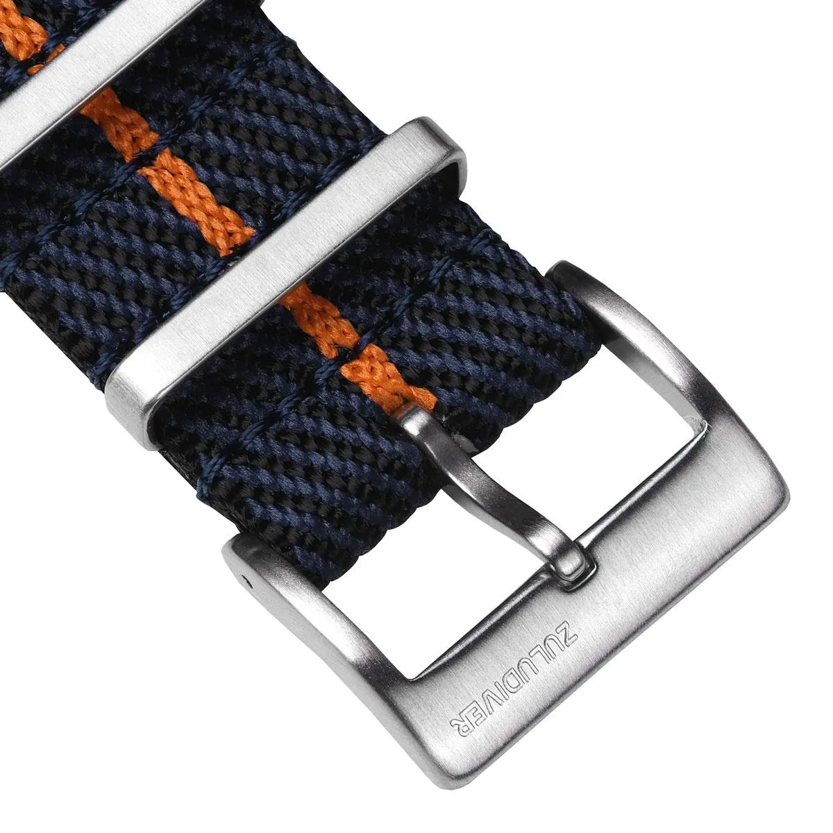 Seasalter Military Nylon Watch Strap - Blue/Orange